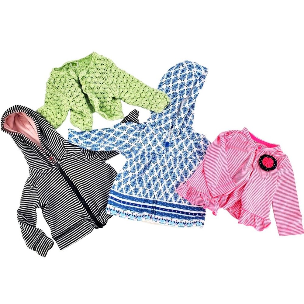 CARTER'S SKIP HOP Jacket Baby Girl 3-6M Lightweight Cardigan Bundle 4-Pack
